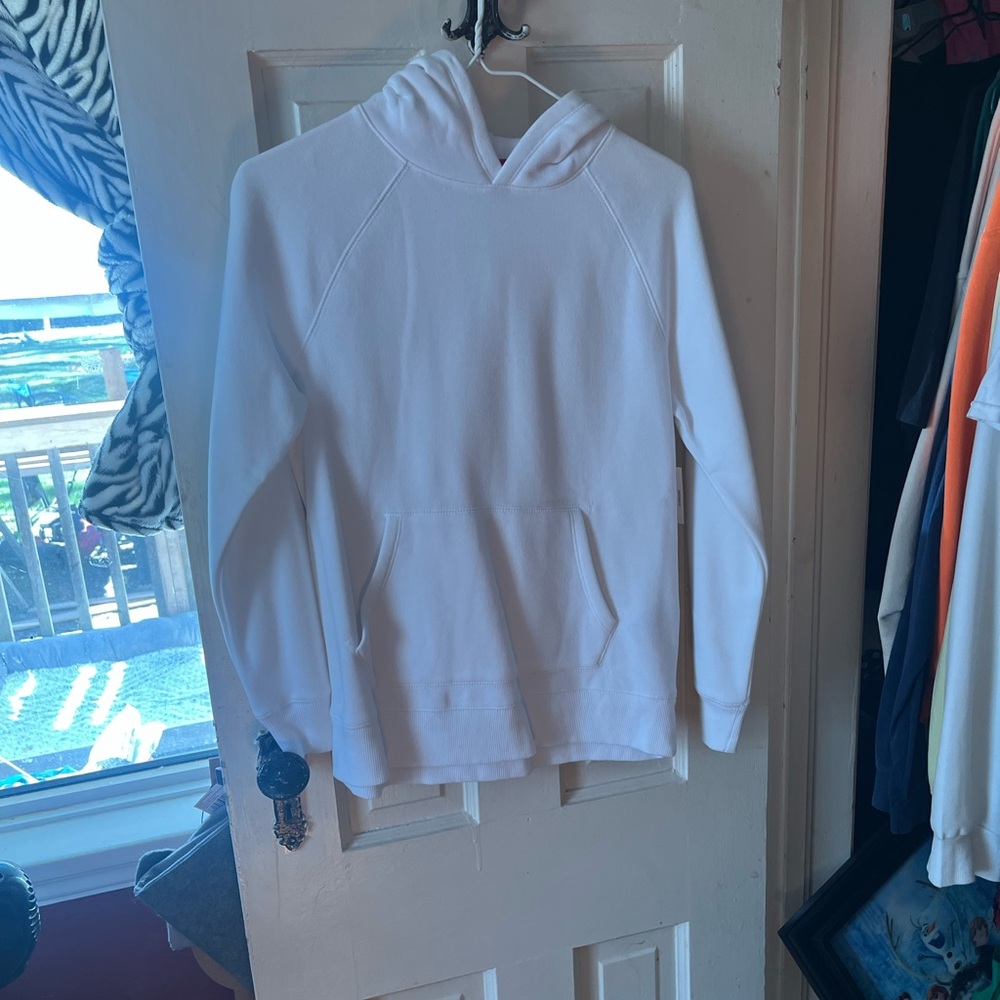 White Hoodie with Front Pocket